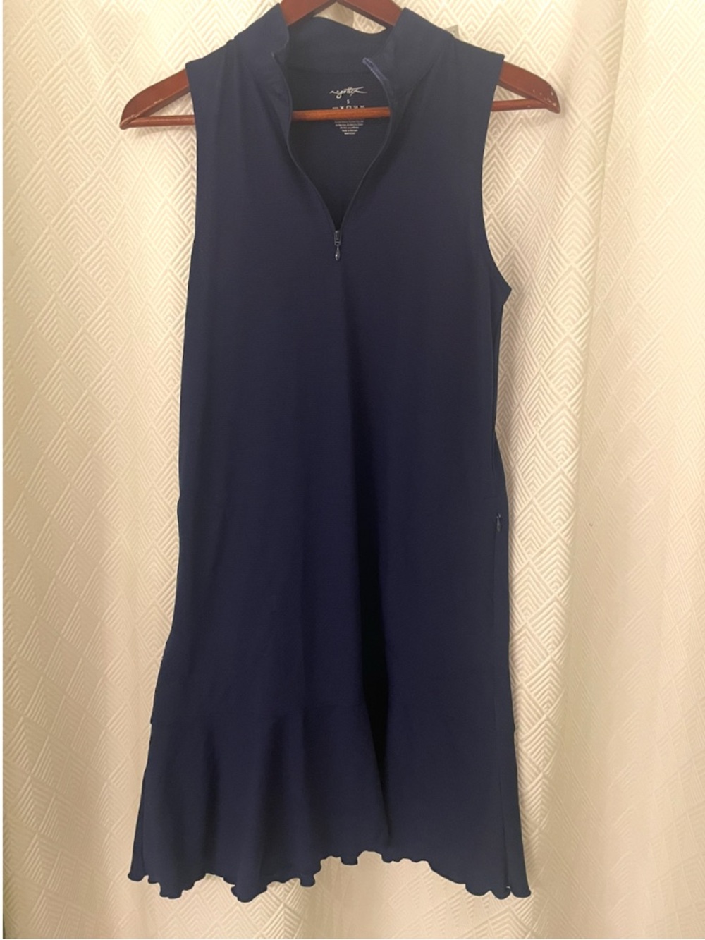 Gottex Navy Blue Activewear Sports Golf Tennis Dress Stretch Sleeveless Small